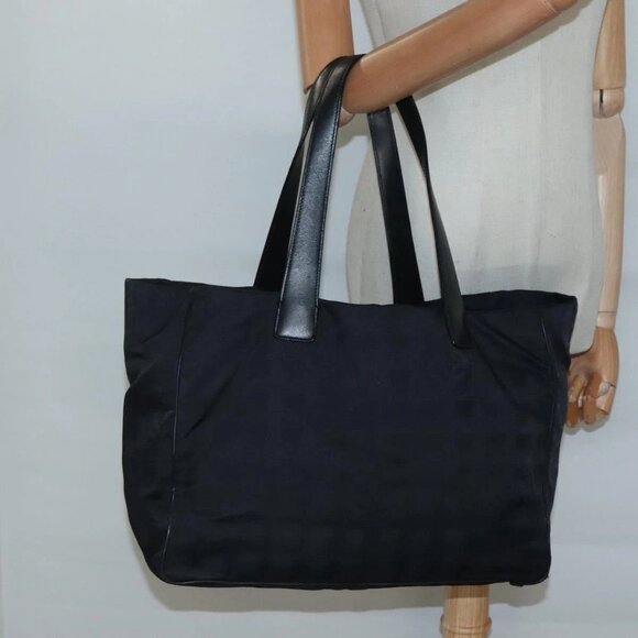 CHANEL New Travel Line Tote Bag Nylon Black CC Auth - Picture 1 of 16